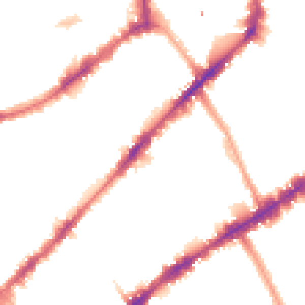 Night-time road noise heatmap for SW3 6JH