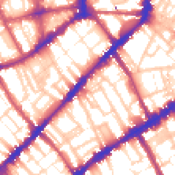 Daytime road noise heatmap for SW3 6LP
