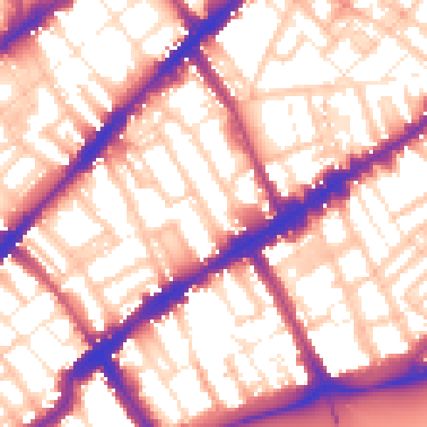 Daytime road noise heatmap for SW3 6LR