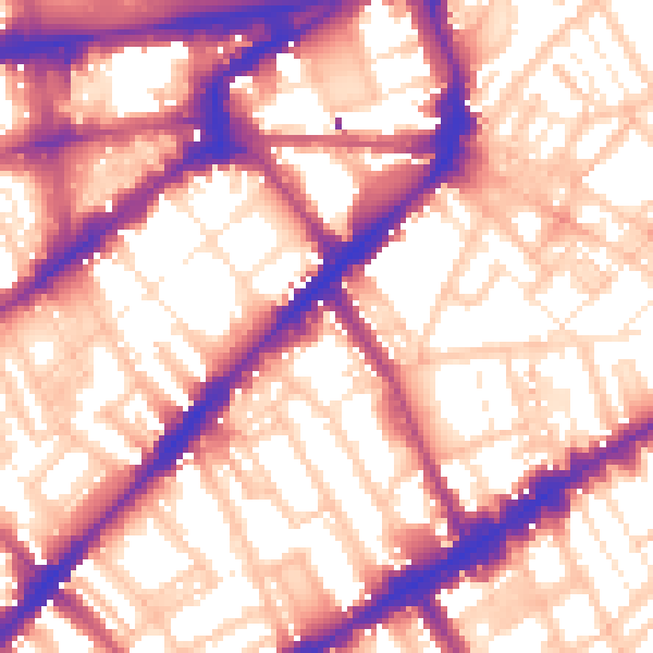 Daytime road noise heatmap for SW3 6PD