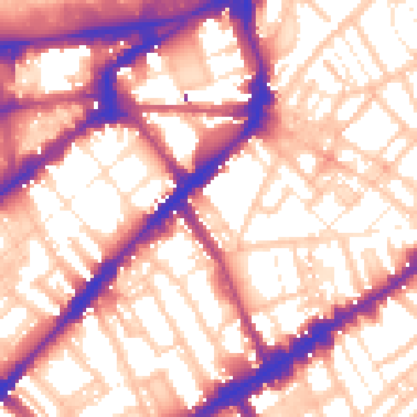 Daytime road noise heatmap for SW3 6QJ