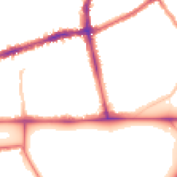 Night-time road noise heatmap for SW4 0AG