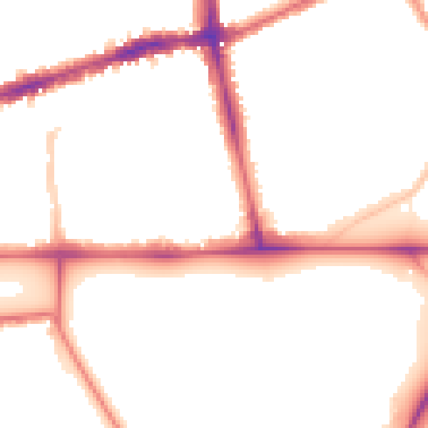 Night-time road noise heatmap for SW4 0AL
