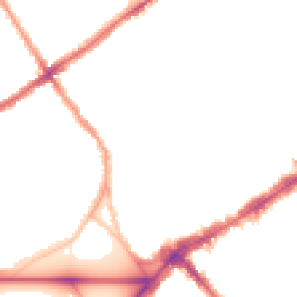 Night-time road noise heatmap for SW4 0DJ