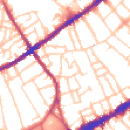 Daytime road noise heatmap for SW4 0DT