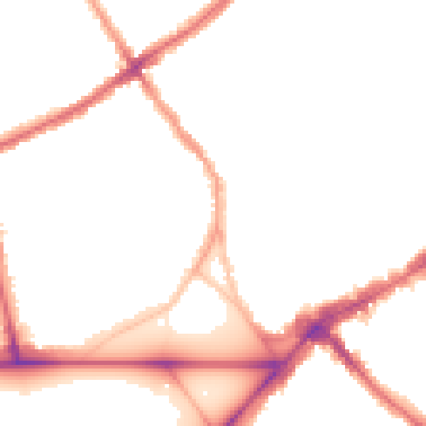Night-time road noise heatmap for SW4 0JY