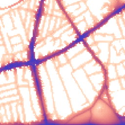 Daytime road noise heatmap for SW4 0NA