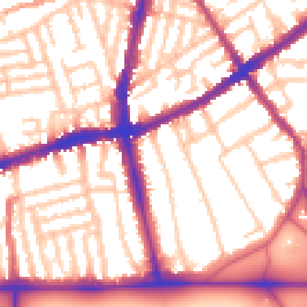 Daytime road noise heatmap for SW4 0PF