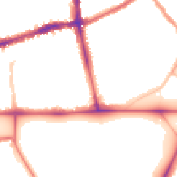 Night-time road noise heatmap for SW4 0PN