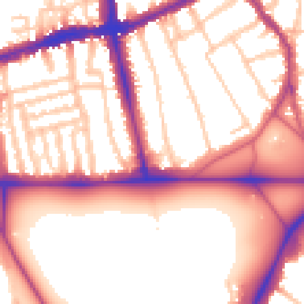 Daytime road noise heatmap for SW4 0QD