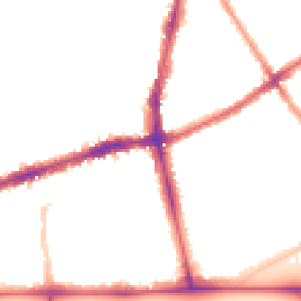 Night-time road noise heatmap for SW4 0QE