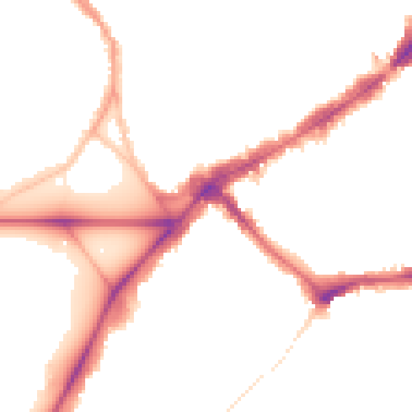Night-time road noise heatmap for SW4 7AA
