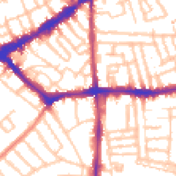 Daytime road noise heatmap for SW4 7EY