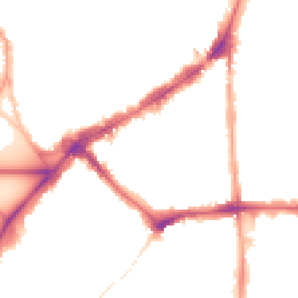 Night-time road noise heatmap for SW4 7JR