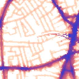 Daytime road noise heatmap for SW4 7RZ