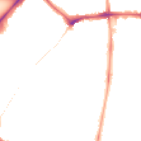 Night-time road noise heatmap for SW4 8RB