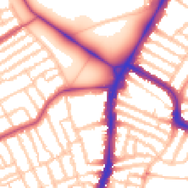 Daytime road noise heatmap for SW4 9AH