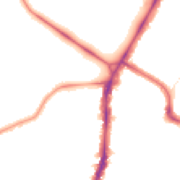 Night-time road noise heatmap for SW4 9AH