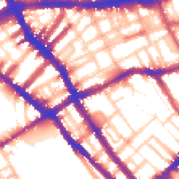 Daytime road noise heatmap for SW5 0BZ