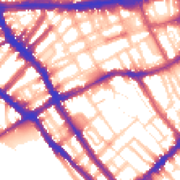 Daytime road noise heatmap for SW5 0DQ