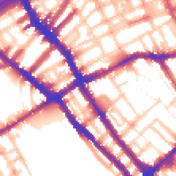 Daytime road noise heatmap for SW5 0DX