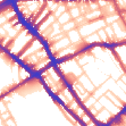 Daytime road noise heatmap for SW5 0EB