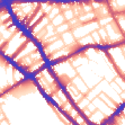 Daytime road noise heatmap for SW5 0EE