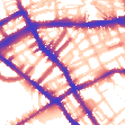 Daytime road noise heatmap for SW5 0EL