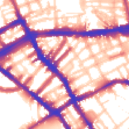 Daytime road noise heatmap for SW5 0EN