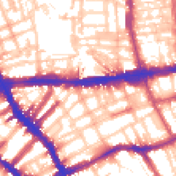 Daytime road noise heatmap for SW5 0NB
