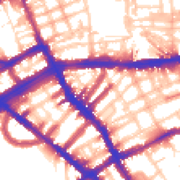 Daytime road noise heatmap for SW5 0QH