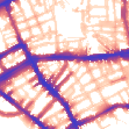 Daytime road noise heatmap for SW5 0TN
