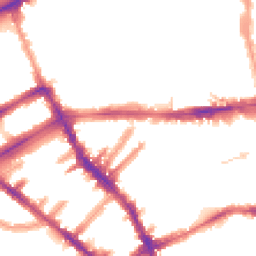 Night-time road noise heatmap for SW5 0TN