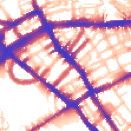 Daytime road noise heatmap for SW5 9AB