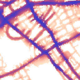 Daytime road noise heatmap for SW5 9BY