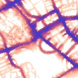 Daytime road noise heatmap for SW5 9EG