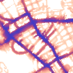 Daytime road noise heatmap for SW5 9NA