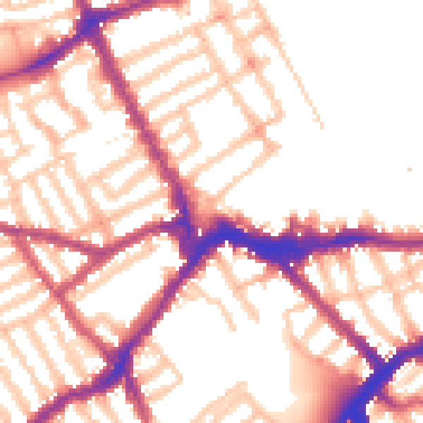 Daytime road noise heatmap for SW6 1AB