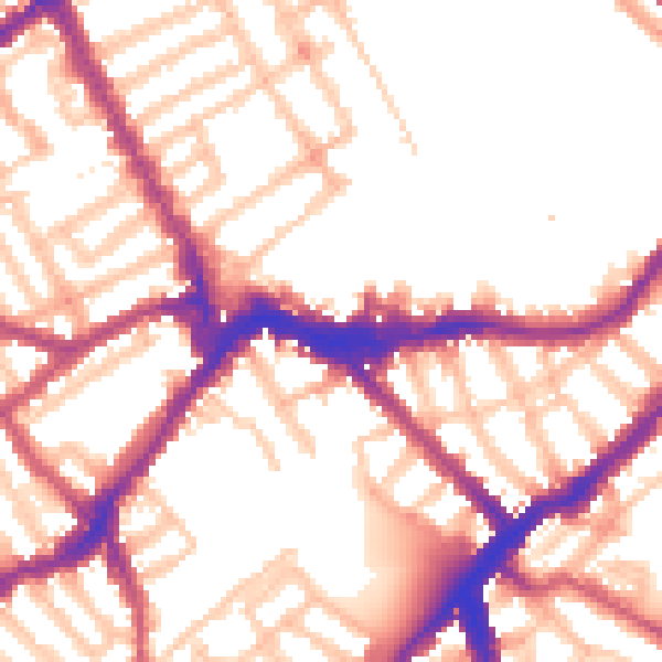 Daytime road noise heatmap for SW6 1AE
