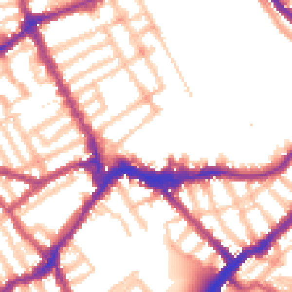 Daytime road noise heatmap for SW6 1AL