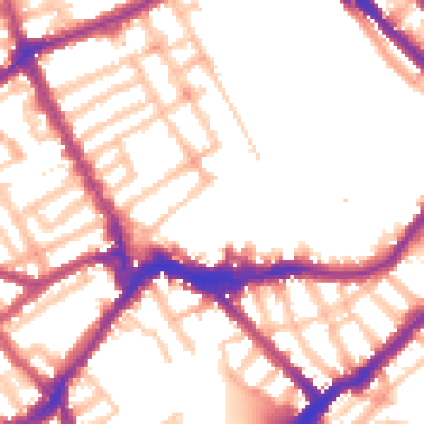 Daytime road noise heatmap for SW6 1AP