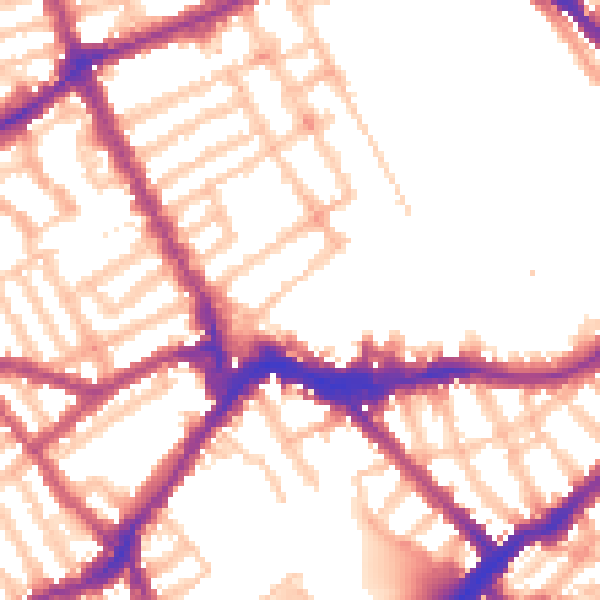 Daytime road noise heatmap for SW6 1AS