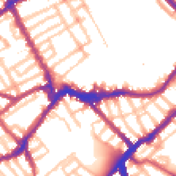 Daytime road noise heatmap for SW6 1AT