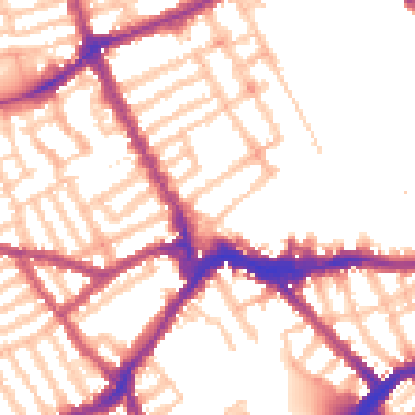 Daytime road noise heatmap for SW6 1AY