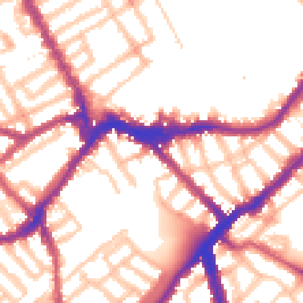Daytime road noise heatmap for SW6 1BF