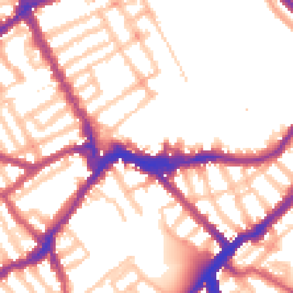 Daytime road noise heatmap for SW6 1BS