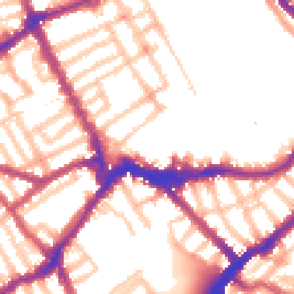 Daytime road noise heatmap for SW6 1BT