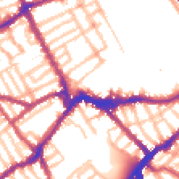 Daytime road noise heatmap for SW6 1BU