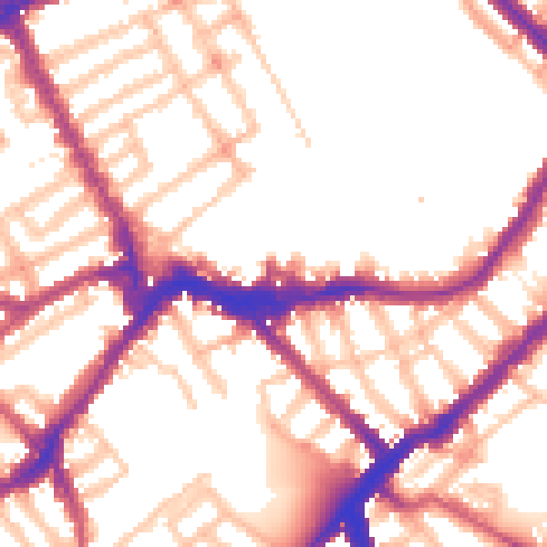 Daytime road noise heatmap for SW6 1BY