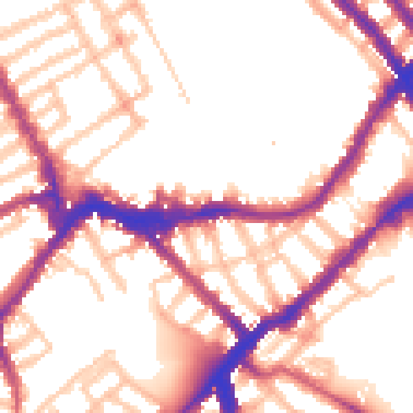 Daytime road noise heatmap for SW6 1DL